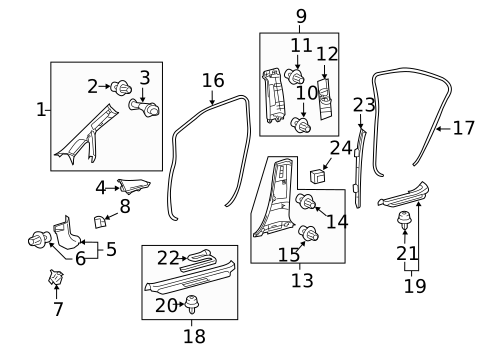Interior Trim - Pillars for 2011 Lexus HS250h #0