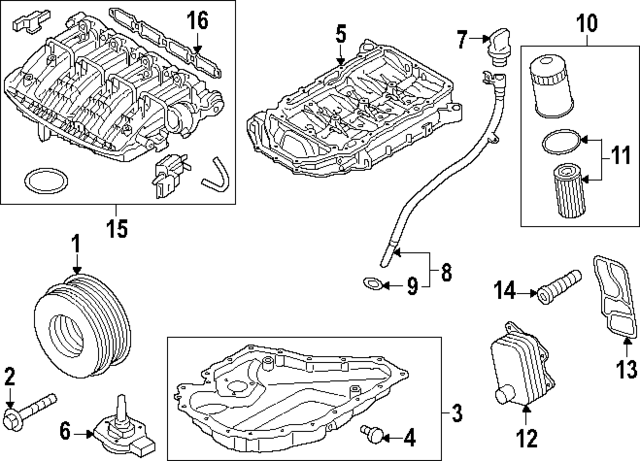 6L115401Q - : 2024-2025 Volkswagen - Oil Filter Housing for Volkswagen: Atlas, Atlas Cross Sport Image
