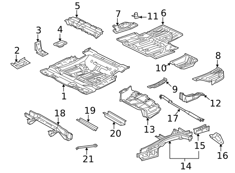 Rear Floor & Rails for 2010 Lexus RX450h #0