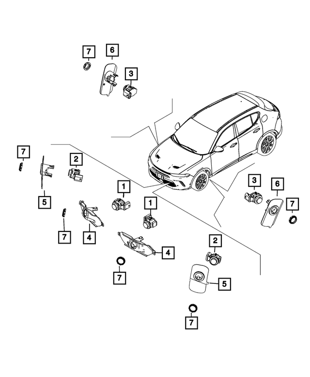 68607160AA - Electrical: Park Assist Sensor for Mopar Image