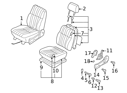 Front Seat Components for 2000 Nissan Frontier #0