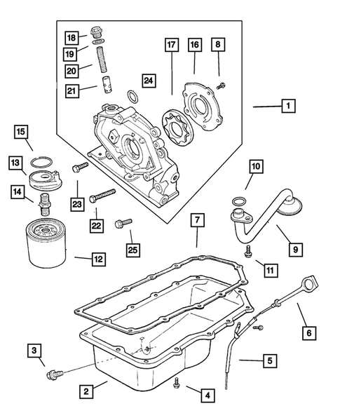 Engine Oiling for 2001 Chrysler PT Cruiser #0