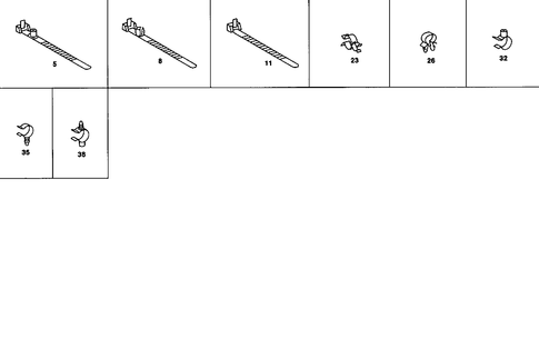 Loom Ties and Cable Mounting Parts for 1985 Mercedes-Benz 380SL #0