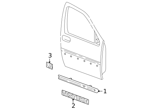 Exterior Trim - Front Door for 1999 Chevrolet Venture #0