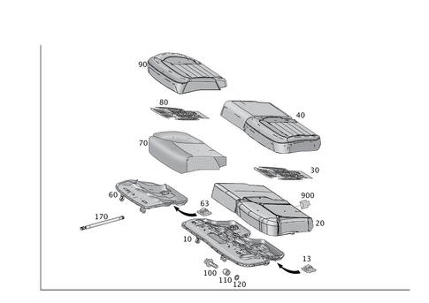 Rear Cushion for 2011 Mercedes-Benz GL350 #0