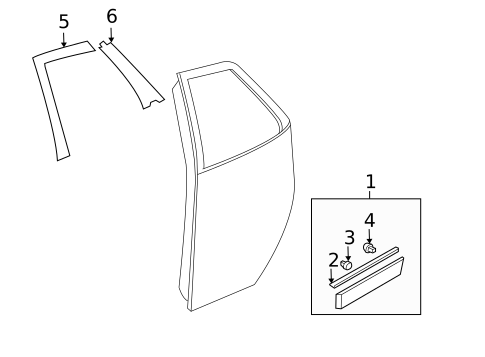Exterior Trim - Rear Door for 2005 Suzuki Aerio #0