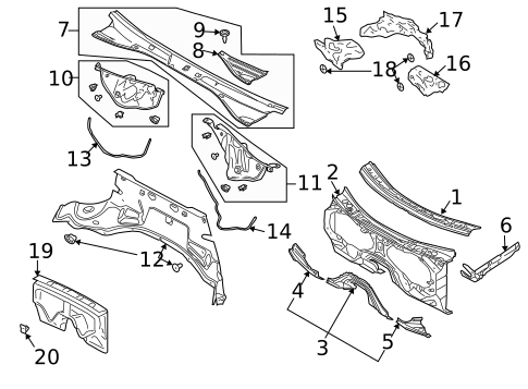 Cowl for 2009 Volkswagen Touareg #0