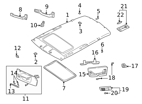Interior Trim - Roof for 1999 Volvo V70 #0