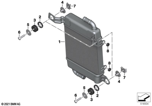 Engine Radiator with Mounting Hardware for 2024 BMW-Motorrad CE #0