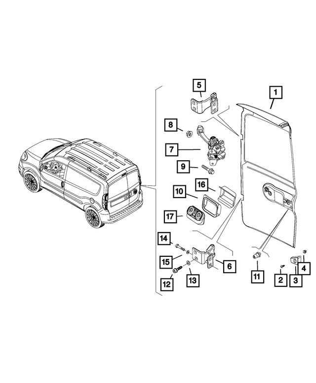 « 68113487AA – Doors, Door Mirrors and Related Parts : Arrière De L`espace De Chargement Porte, Côté Gauche pour Mopar Image »