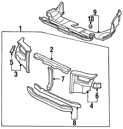 Radiator Support for 1995 Honda Odyssey #0