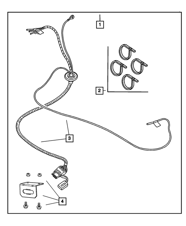 82204641AB - Mopar Accessories - Component Parts: Trailer Tow Wiring Kit for Mopar Image