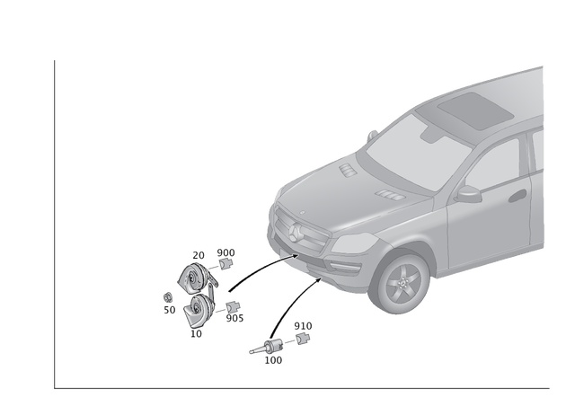 5428300 - Electrical Equipment and Instruments: Horn for Mercedes-Benz: GL350, GL450, GL550, GL63 AMG, GLE300d, GLE350, GLE400, GLE43 AMG, GLE450 AMG, GLE550e, GLE63 AMG, GLE63 AMG S, GLS350d, GLS450, GLS550, GLS63 AMG, ML250, ML350, ML400, ML550, ML63 AMG Image image