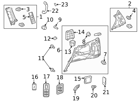 Interior Trim - Quarter Panels for 2020 Lexus GX460 #0