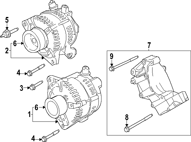 W720427S439 - Electrical: Alternator Stud for Ford: F-250 Super Duty, F-350 Super Duty, F-450 Super Duty Image