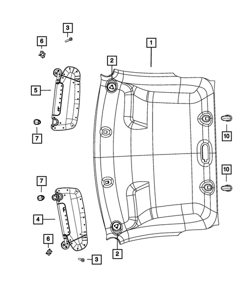 Headliners-Visors-Assist Straps for 2017 Ram 3500 #1