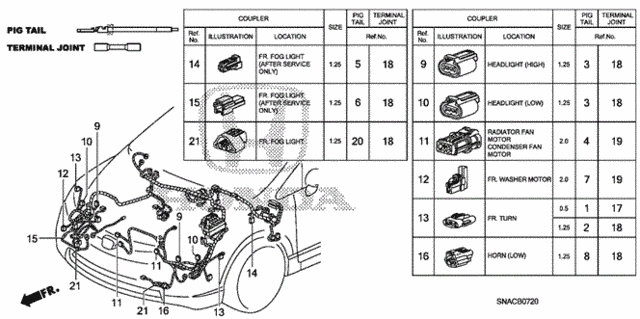 Electrical Connectors (FR.) for 2010 Honda Civic #0