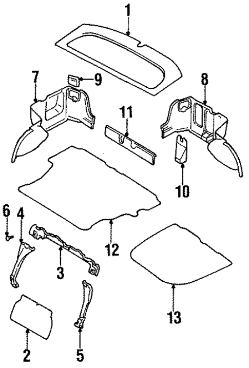 Interior Trim - Rear Body for 1999 Subaru Legacy #1
