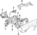 893809519A - Body: Bracket for Audi: 80, 80 Quattro, 90, 90 Quattro, Coupe Quattro Image