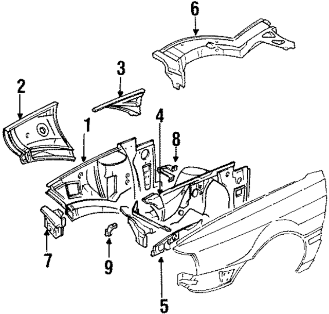 8A1809102G - Body: Apron/Rail Assembly for Audi Image