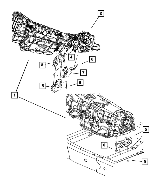 52020546AB - Engine Mounting: Transmission Mount Bracket for Mopar Image