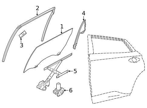 Glass - Rear Door for 2023 Nissan Murano #0