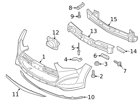 Bumper & Components - Front for 2015 Hyundai Veloster #0