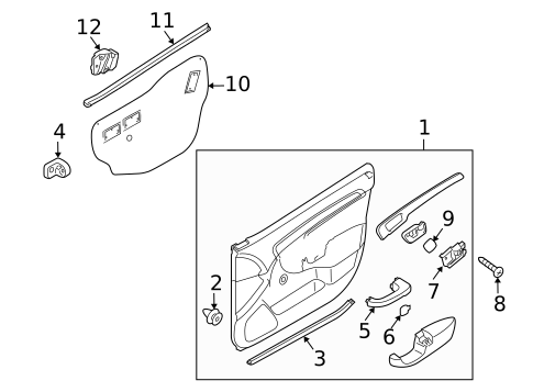 Interior Trim - Front Door for 2011 Kia Forte #1