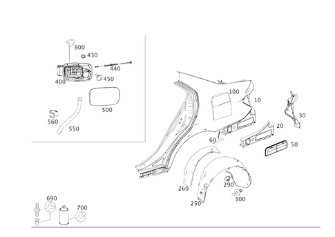 Rear Fender for 2009 Mercedes-Benz C300 #0