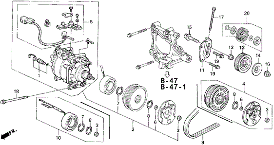 A/C Compressor (Hadsys) for 1995 Honda Civic #0