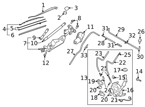 Wiper & Washer Components for 2007 Mazda CX-9 #0