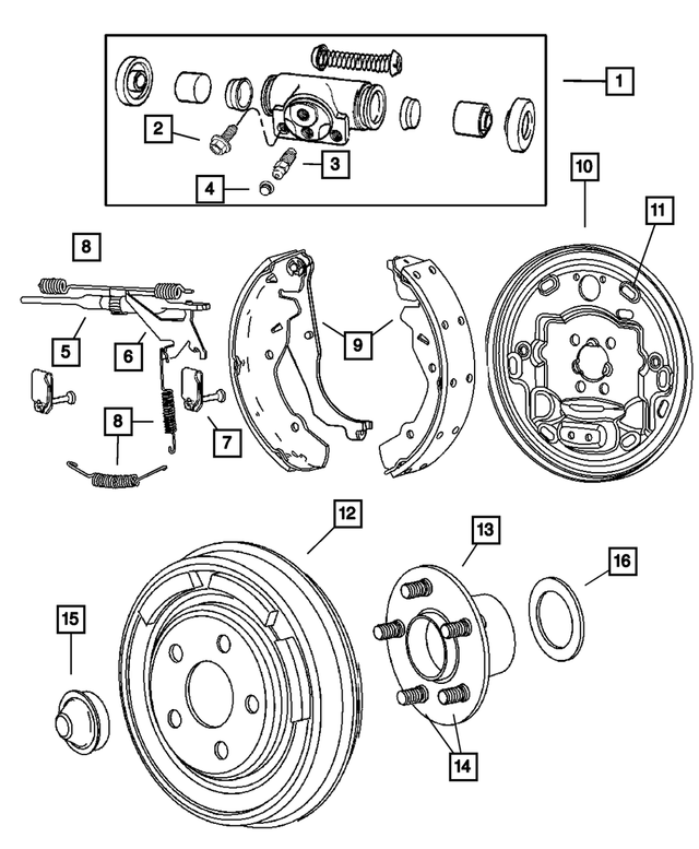 5140708AA - Service Brakes: Wheel Cylinder for Mopar Image