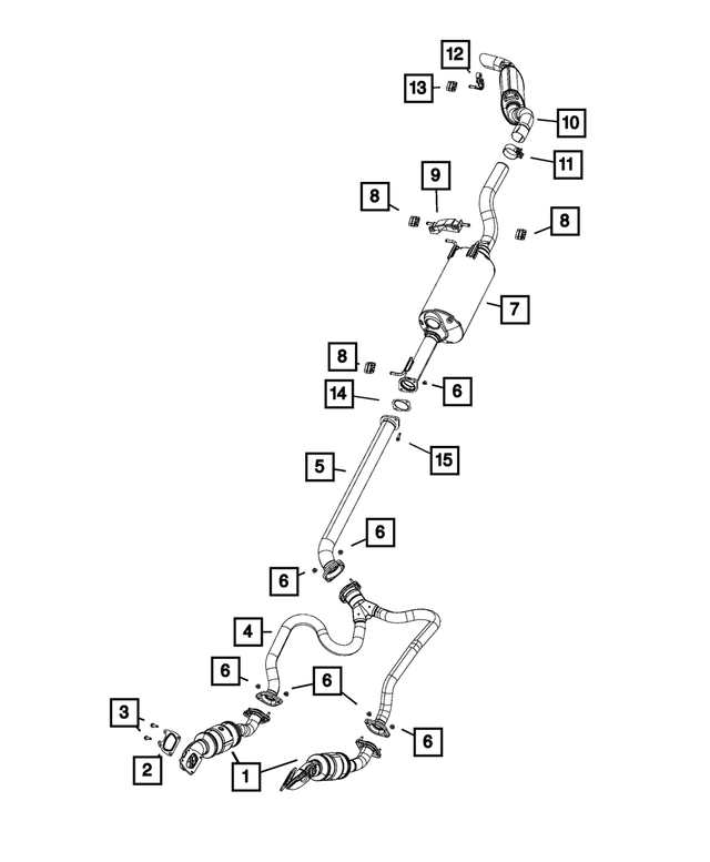 68263749AB - Exhaust: Exhaust Pipe And Converter, Left for Mopar Image