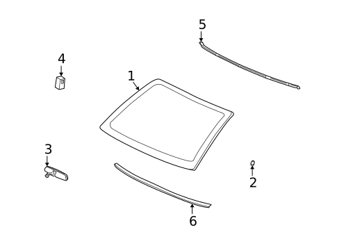 Glass - Windshield for 2000 Saturn LS #3