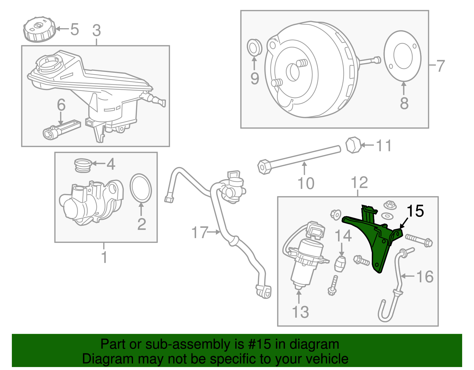 2012-2020 Chevrolet Sonic Power Brake Booster Pump Bracket 95229781 ...