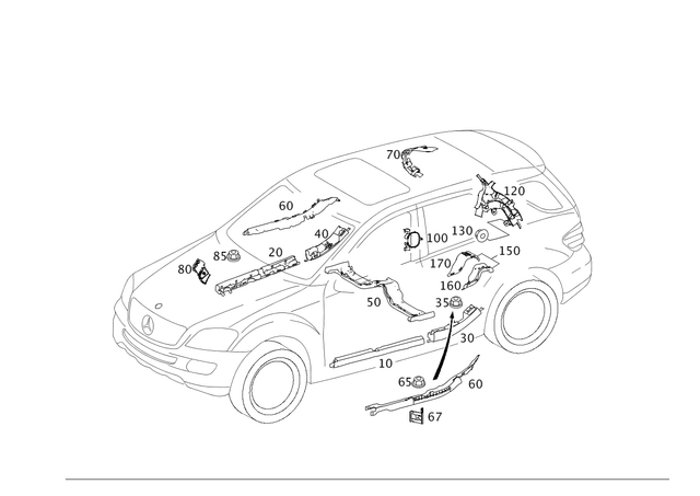 1645460161 - Electrical System: Cable Duct for Mercedes-Benz Image image
