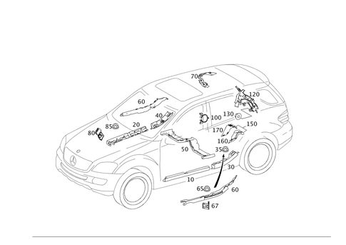 Cable Cover and Cable Ducts for 2006 Mercedes-Benz ML500 #0