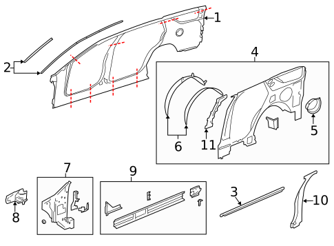 Hinge Pillar for 2008 Cadillac SRX #0