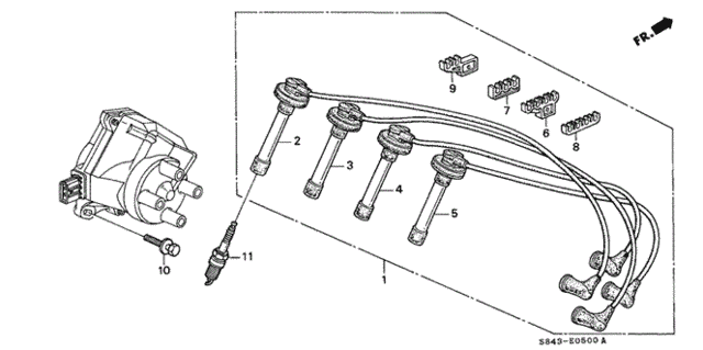 High Tension Cord - Plug (L4) for 2002 Honda Accord #0