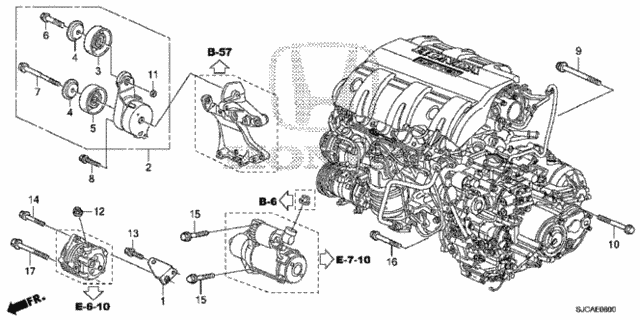Alternator Bracket  - Tensioner for 2014 Honda Ridgeline #0