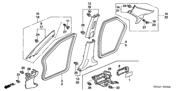 Pillar Garnish for 2006 Honda Accord #0