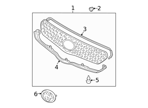Grille & Components for 2006 Toyota Corolla #0