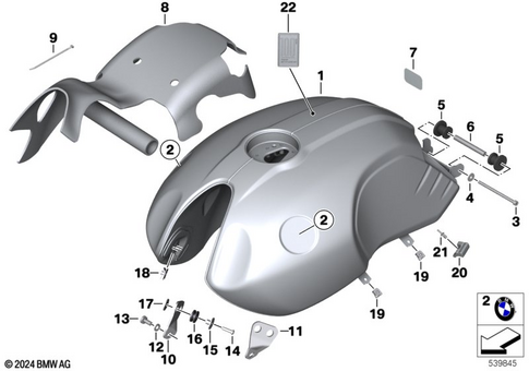Fuel Container with Filler Pipe for 2024 BMW-Motorrad R nineT Urban G/S #0