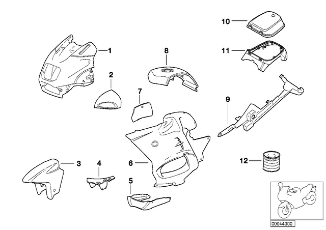 46632313632 - Body Equipment: Right Primed Connecting Piece -  for BMW-Motorrad Image
