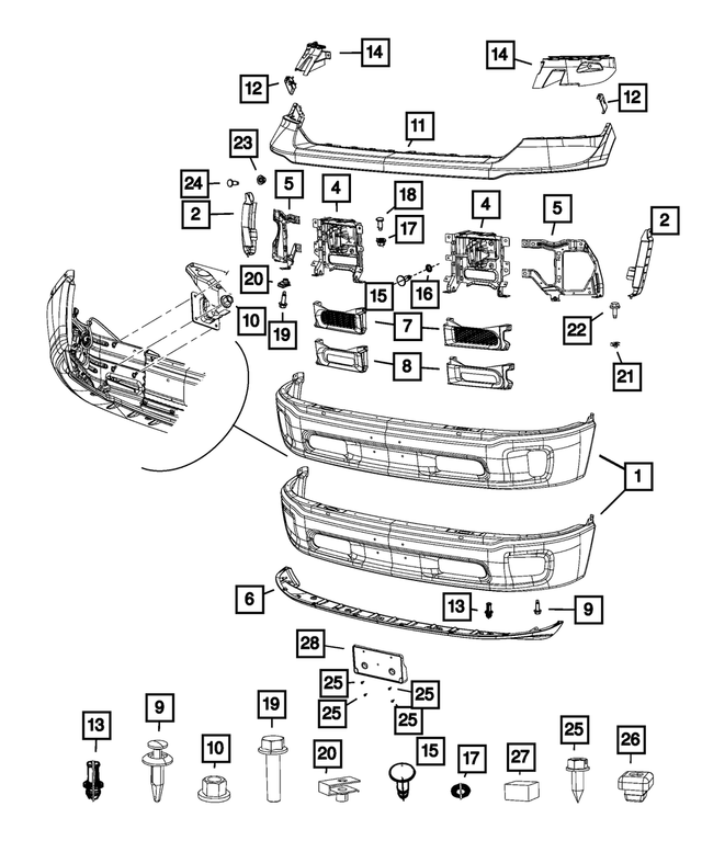 « 68196980AC – Frame, Bumper and Fascia : Bracket pour Mopar Image »