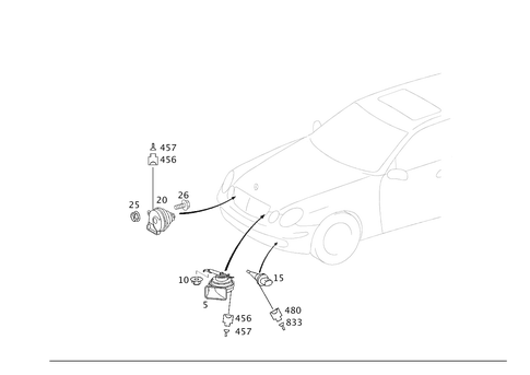 Horn and Outboard Temperature Indicator for 2009 Mercedes-Benz E320 #0