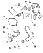 4694318AD - Engine 2.4L Four Cylinder: Timing Belt Cover, Inner for Mopar Image