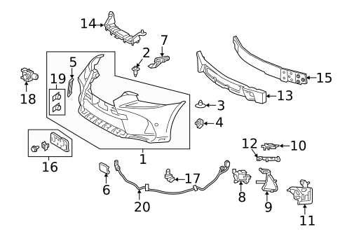Bumper & Components - Front for 2019 Lexus IS300 #1