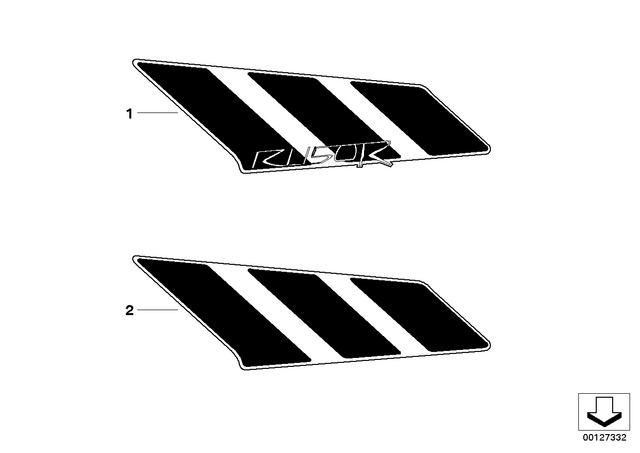 16117674090 - Fuel Supply: Tank Sticker, Right - Orange for BMW-Motorrad Image