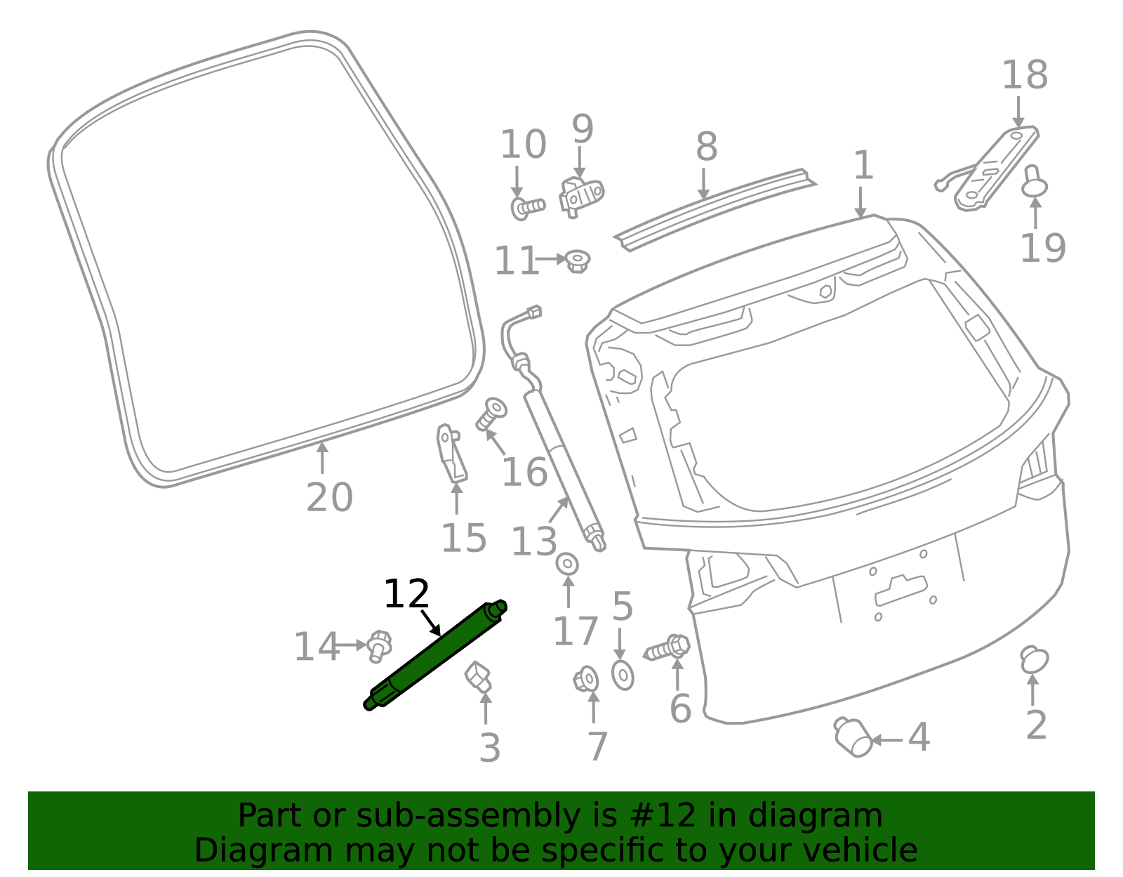 84133944 - High-Quality Passenger Side Liftgate Strut for 2018-2024 ...